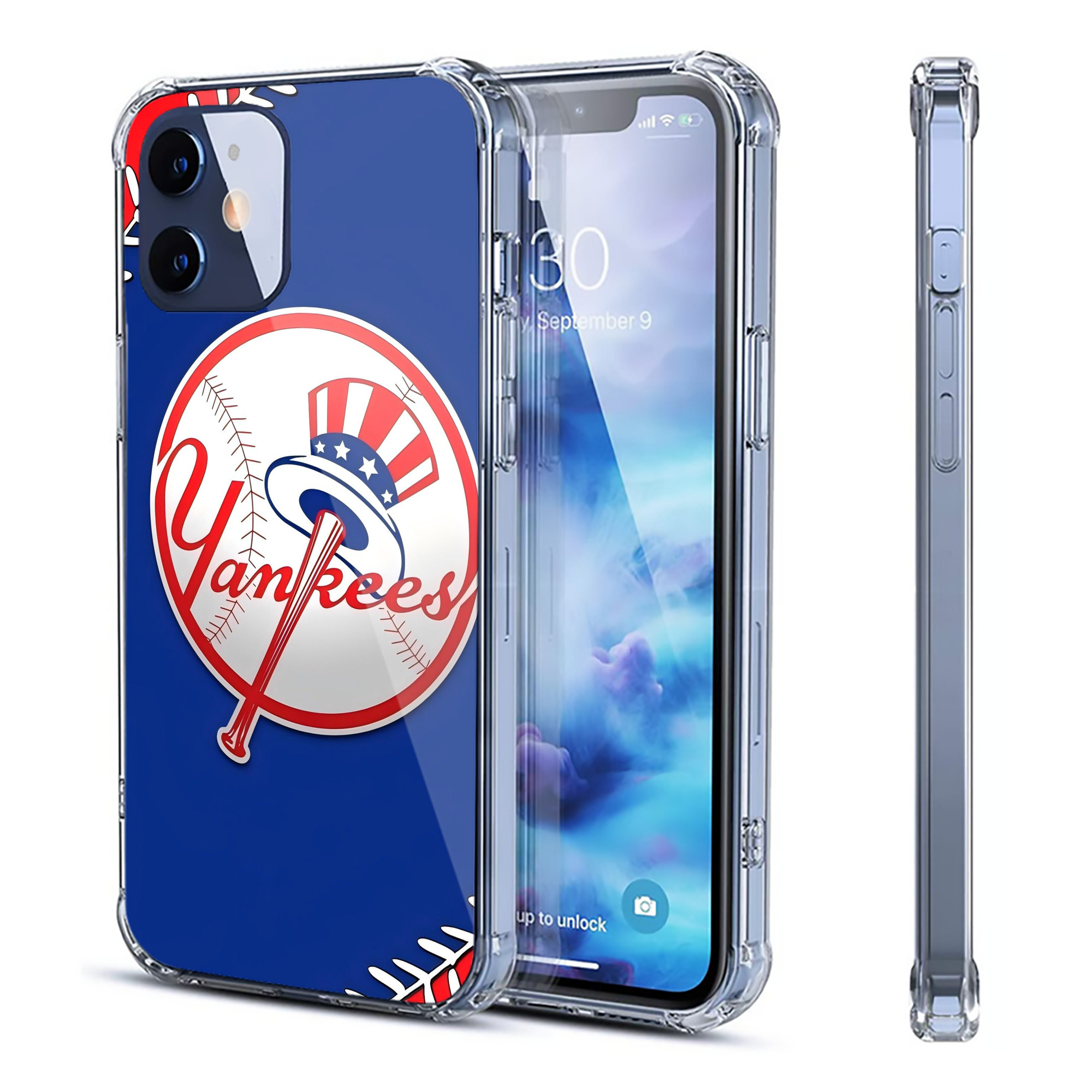 New York Yankees 203 Clear IPhone 12 Case – Soft TPU With UV Print – Enhanced Drop Protection, Precise Fit, Anti-Fingerprint, Customizable Design, Scratch-Resistant, Yellow-Resistant